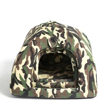 

ELEG-Removable Pet Nest Camouflage Dog House Winter Warm Pet Cat Bed Kennel Game Tent Machine Washable Small Dog