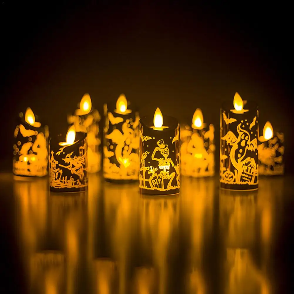 

2pcs LED Candles PP Plastic Yellow Flicker Battery Electric Flameless Tea Lights For Christmas Halloween Wedding Decoration