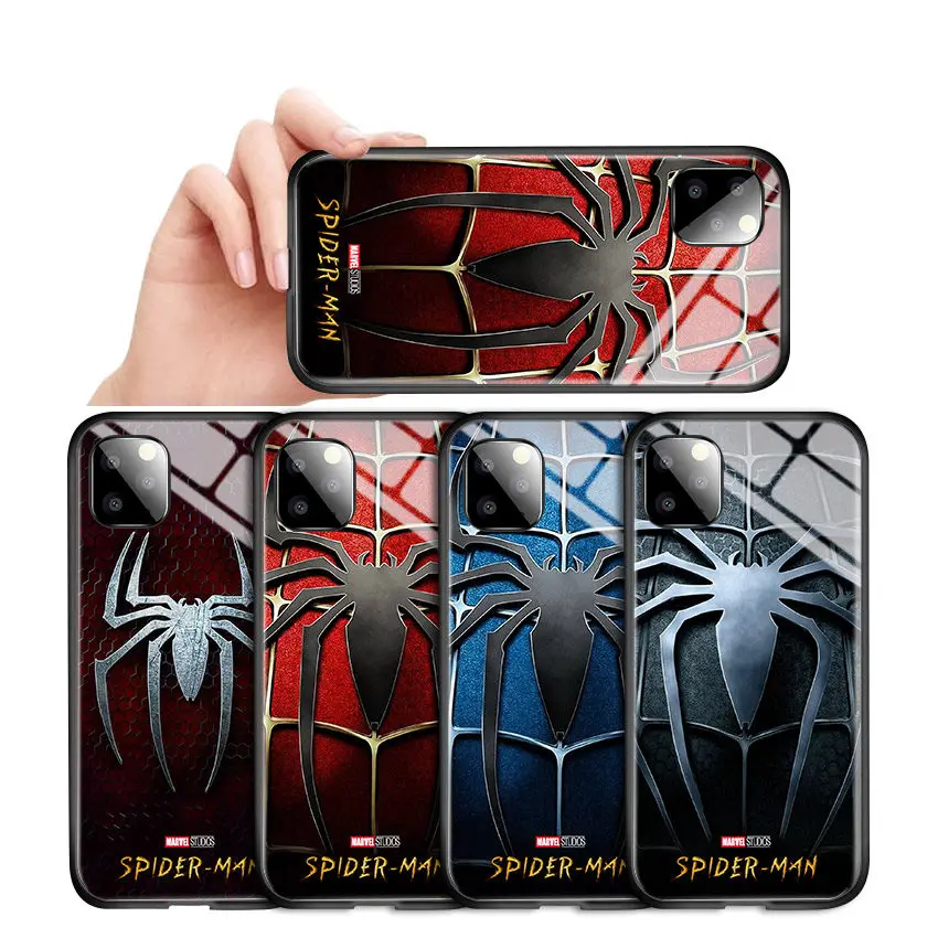 Чехол с логотипом супергероя Marvel для iPhone 11 12 Pro Max XS Xr X 8 7 6 Plus противоударный
