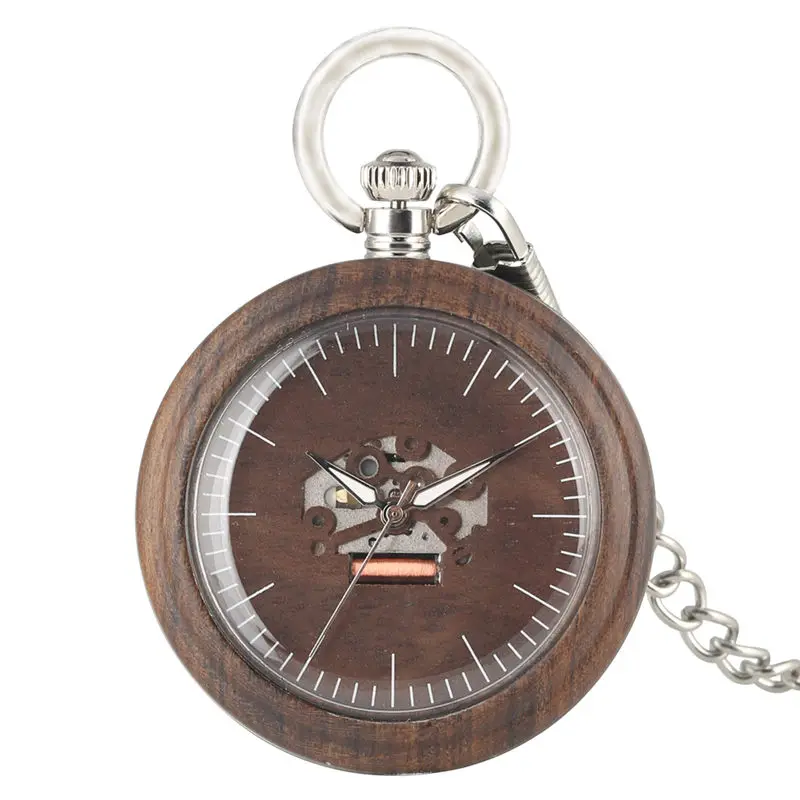 Уникальные кварцевые деревянные карманные часы для женщин, брелок, часы с циферблатом, съемная светящаяся цепочка, деревянные мужские Подвесные часы, подарок