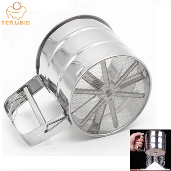 

FEBWIND Baking Pastry Tools Flour Sieve Stainless Steel Flour Sifters Icing Sugar Shaker Sieve for Baking Accessories 029