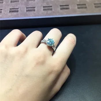 

Excellent Quality 2 Carat 8mm D Color Moissanite Ring Diamond Test Past Silver 925 Green Gemstone Wedding Ring Emerald Jewelry