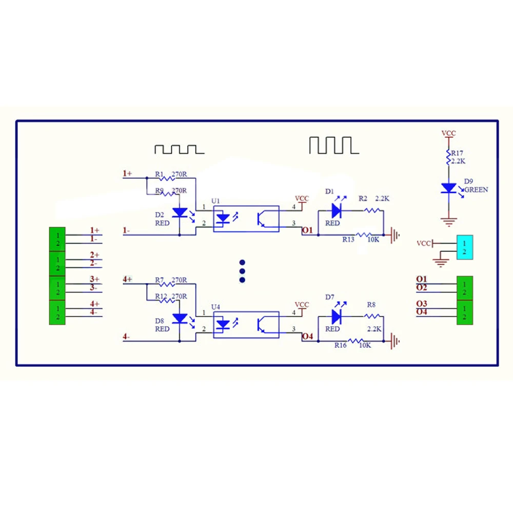 3,3 V-24 V 4-канальный изолятор оптопары фотоэлектрический модуль изоляции уровня Напряжение конвертер 4Bit PNP Выход PLC сигнала Con