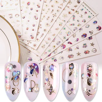 

1 Sheet Mix Patterns Rhinestone 3D Nail Sticker Nail Art Transfer Jewelry Stickers Paper Nails Decorations DIY Design