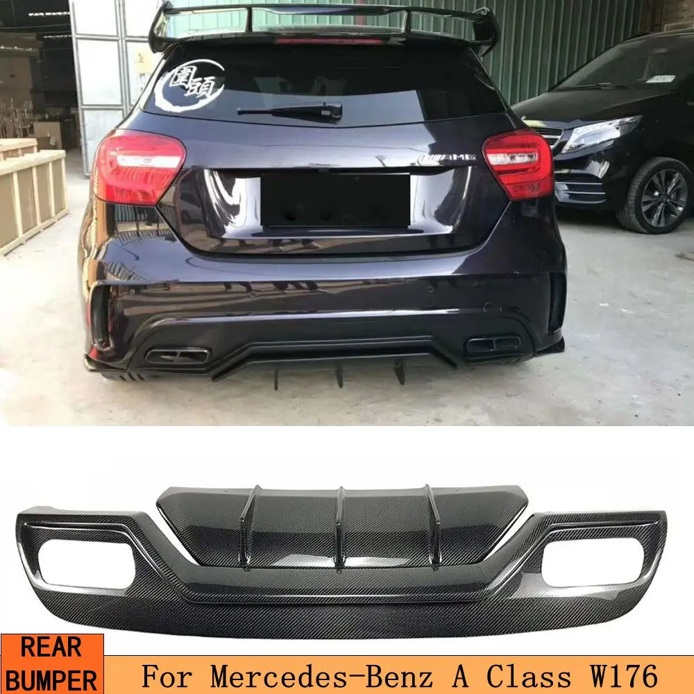 Carbon Fiber Rear Diffuser For Mercedes Benz W176 A Class Sport A45 Amg 2013 2018 Back Bumper Lip Guard Bumpers Aliexpress