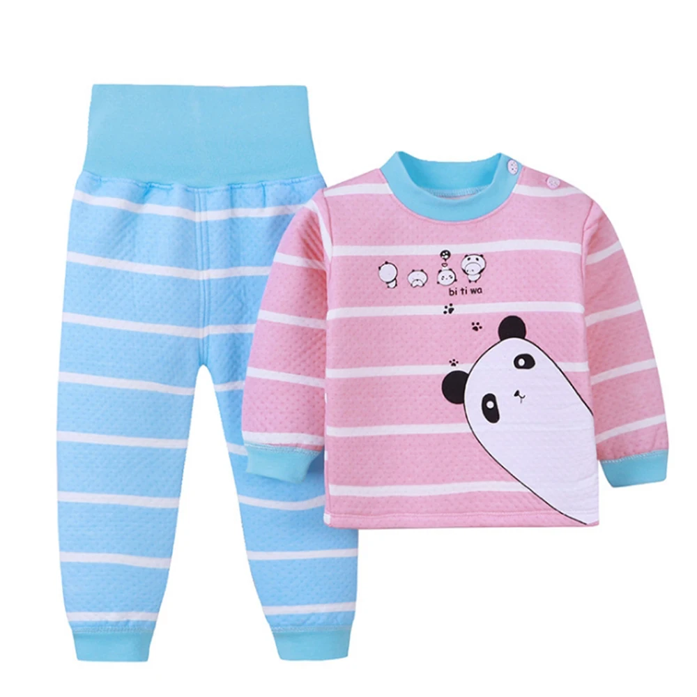 7 CYSINCOS одежда унисекс для малышей, 2 шт./компл. От 6 месяцев до 4 лет хлопковое нижнее бельё для девочек комплект Топ+ Штаны с высокой посадкой младенцев домашняя пижама домашняя одежда для сна для маленьких девочек с длинными рукавами; Одежда для мальчиков нижнее бельё - Цвет: 7