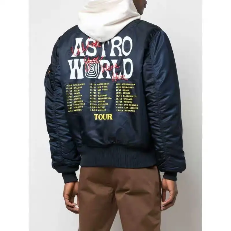 Трэвиса Скотта Sicko Mode AstroWorld куртка-бомбер для женщин и мужчин 1:1 Ma-1 astroworld куртка