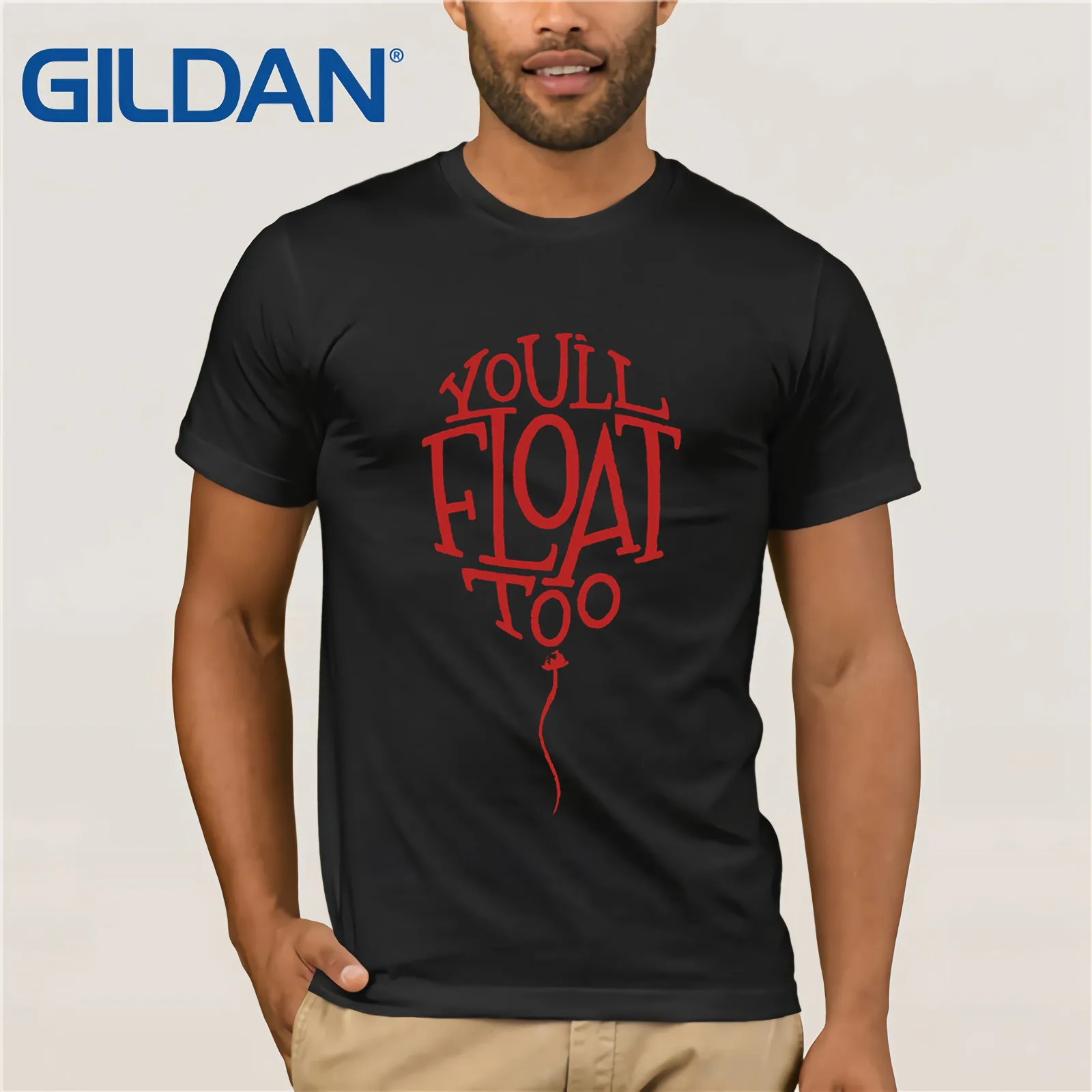 

YOU LL FLOAT TOO T-SHIRT clown IT stephen king pennywise movie inspired tee F01 New T Shirts Funny Tops free shipping