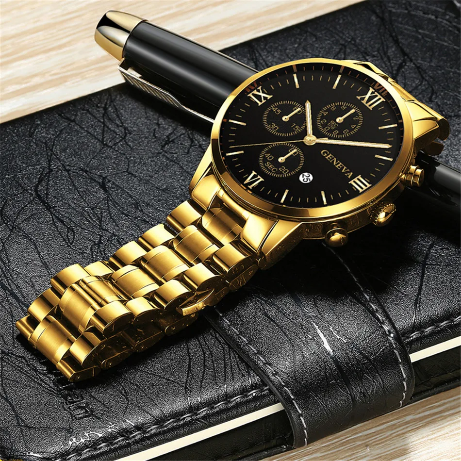 Watch Men Fashion Business Watches Luxury Calendar Clock Man Stainless Steel Quartz Wrist Watch reloj hombre