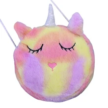 Девушка мини мультфильм Единорог плюшевый Кошелек сумка на молнии застежка сумка через плечо сумка плюшевый Кошелек сумка для наушников