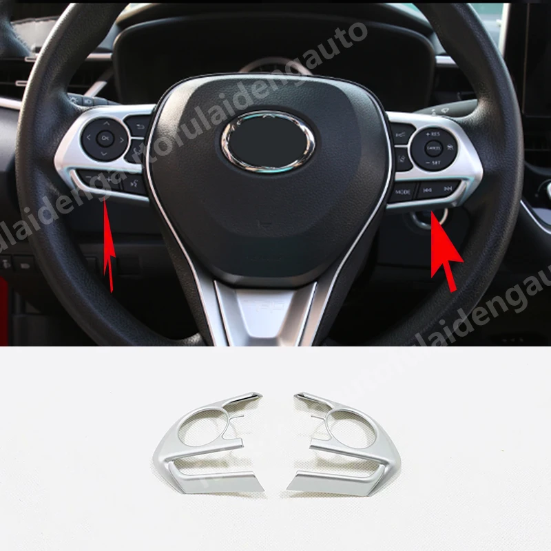 2pcs For Toyota Camry 2018-2021 Matte ABS Carbon Fiber Interior Steering Wheel button Cover Trim Car accessories | Автомобили и