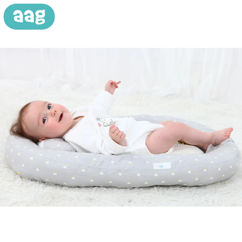 AAG Portable Baby Nest Cot Travel Newborn Bed Cribs Cradle Baby Sleeping Support Pad Mattress Infant Pillow Bassinet Bumper