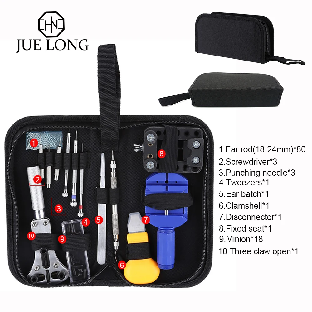 

110pcs Watch Repair Tool Kit Watch Link Pin Remover Case Opener Spring Bar Remover Horlogemaker Gereedschap Repair Tool Kit