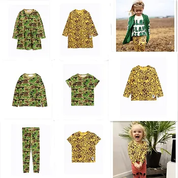 

Ins 2020 kids pajama sets leopard girls clothing sets t shirts+leggings 2 pcs kids clothes vestidos christmas boy clothes