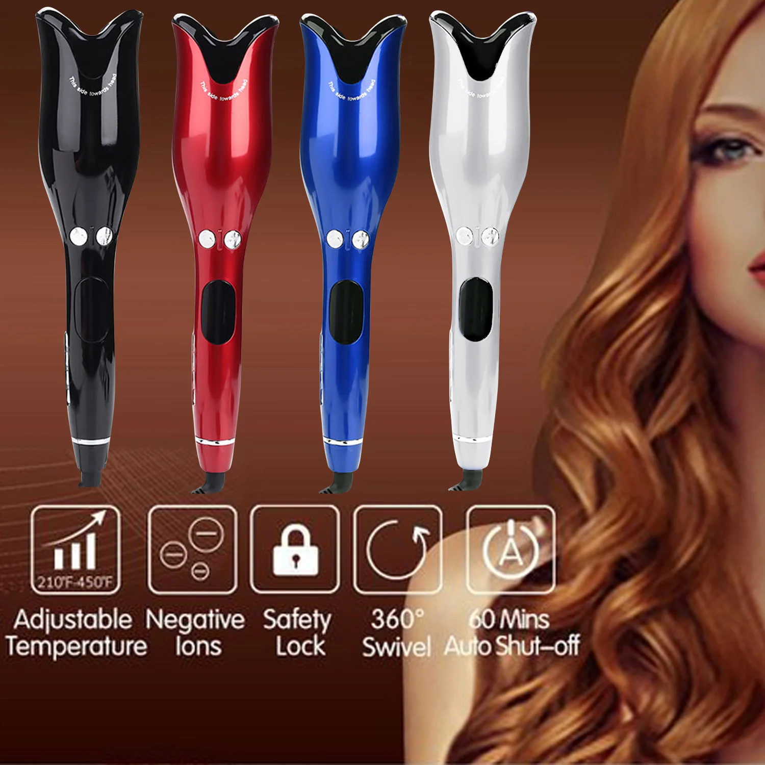 

Automatic Curling Iron Hair Curler Wand Curl 1 Inch Rotating Magic Hair Curling Iron Salon Tools Titanium Auto Magic Hair Curler