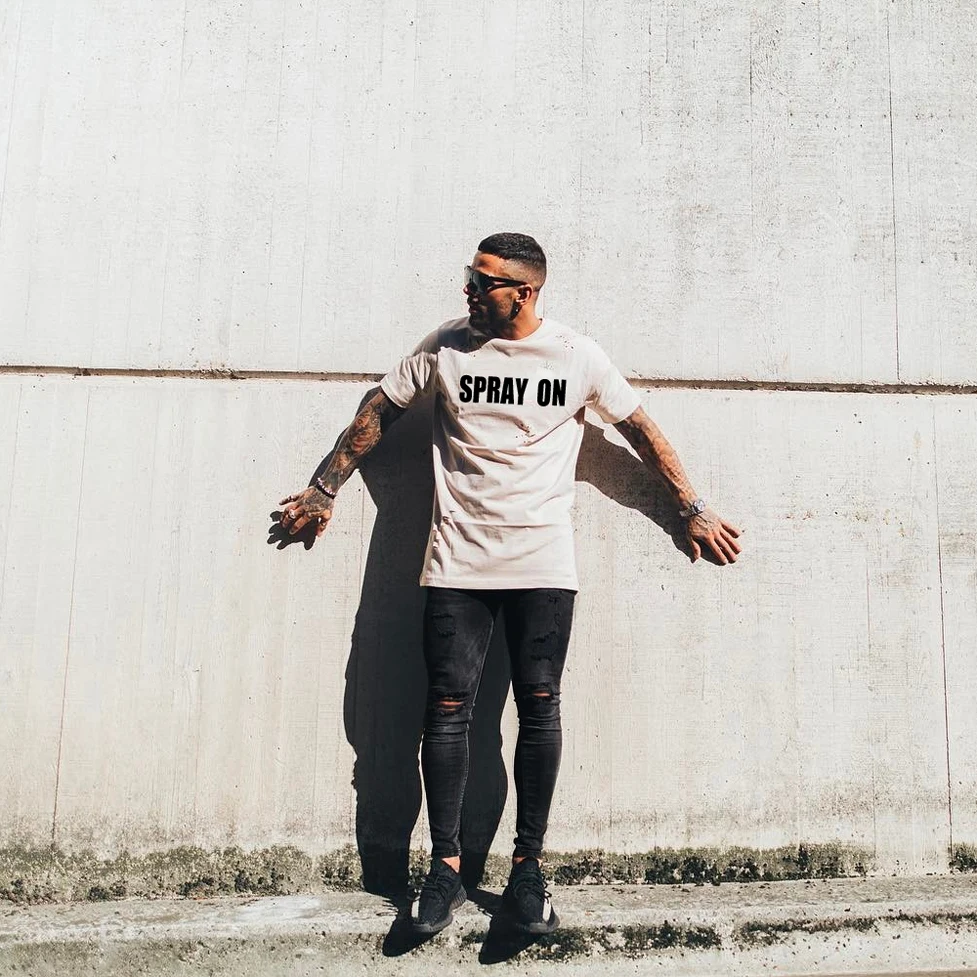 Spray On Mens Black Ripped Skinny Jeans 