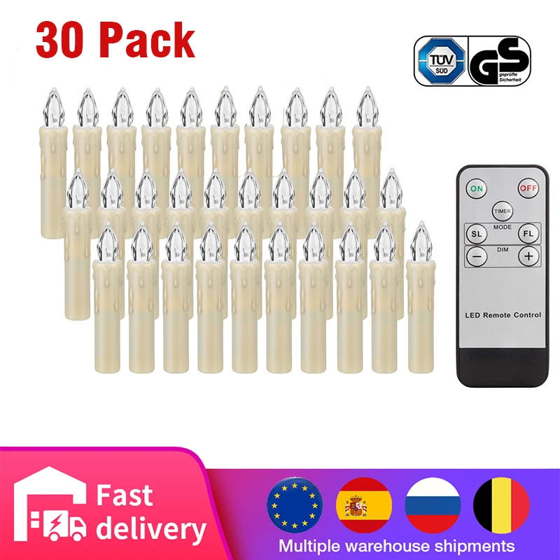 

2020 Flickering Flame AAA Battery Christmas Decorative Lights LED Candle Gift Set With Wireless Remote Control