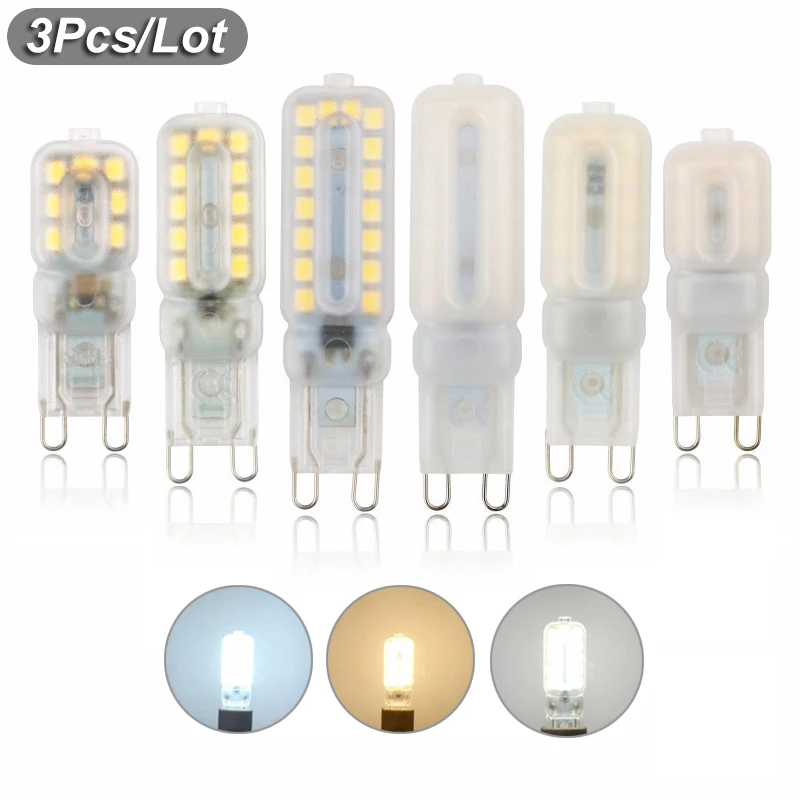 Bombillas LED G9 regulables de 3 piezas, focos de 220V y 110V, lámparas de araña brillantes para el hogar, 3W, 5W, 7W, reemplaza 40W, ampolla halógena|Bombillas y tubos LED| - AliExpress