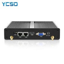 YCSD Fanless Mini PC Dual LAN Celeron N2930 2955U Windows 10 pro PC 2*Serial port 2*LAN WiFi HDMI VGA HTPC Computer Nuc Mini pc