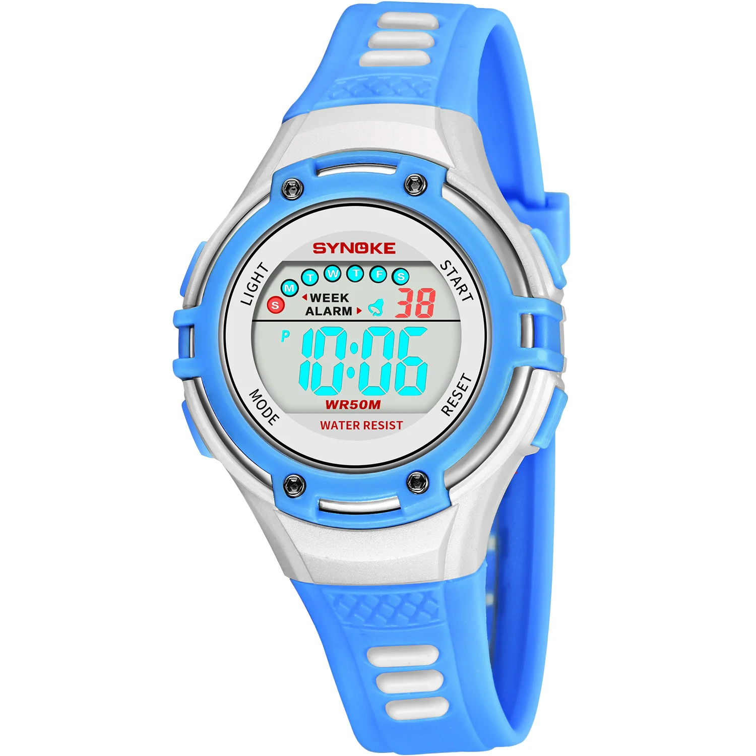 SYNOKE детские часы цифровые часы анти-шок 3 бар водонепроницаемый спорт на открытом воздухе светодиодный светильник Детские часы Мода Relogio Masculino - Цвет: Blue