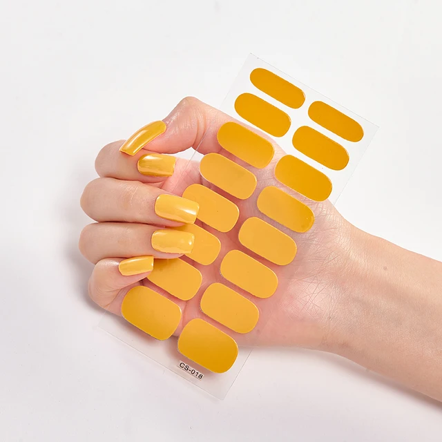 New Year Pure Color Nail Wrap DIY  Decals Plain Decor Stickers Nail Art Sticker Set Minimalist Nail Strip Christmas Nail Sticker CS-18