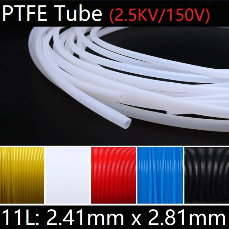 11L 2.41mm x 2.81mm PTFE Tube F46 Insulated Capillary Heat Protector Transmit Hose Rigid Temperature Corrosion Resistance 150V |
