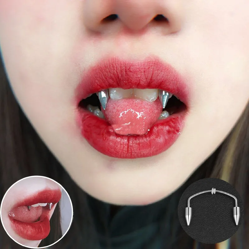 1pc Dracula Nail Surgical Steel Smiley Piercing Jewelry Septum Piercing 