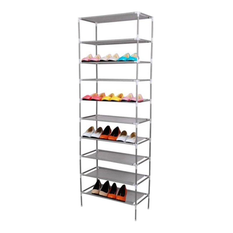 

Hot Sale Dustproof 10 Layer 27 Pair Shoes Cabinet Storage Organizer Shoe Rack Stand