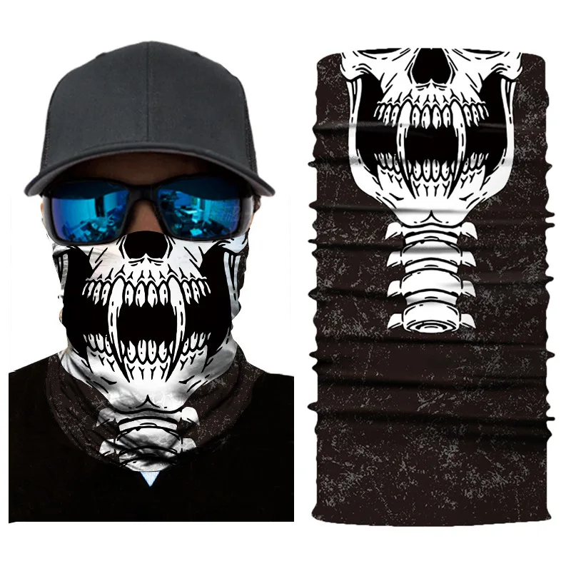 Men Digital print seamless Magic headband Towel Clown bandana Skull riding gear quick-dry sun bib male scarf mens infinity scarf