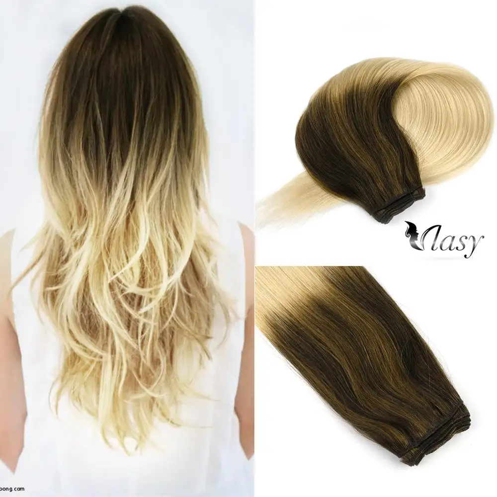 Vlay 22 ''пряди человеческих волос новейший Balayage Color Toffee & Cream Remy Hair Weft двойные