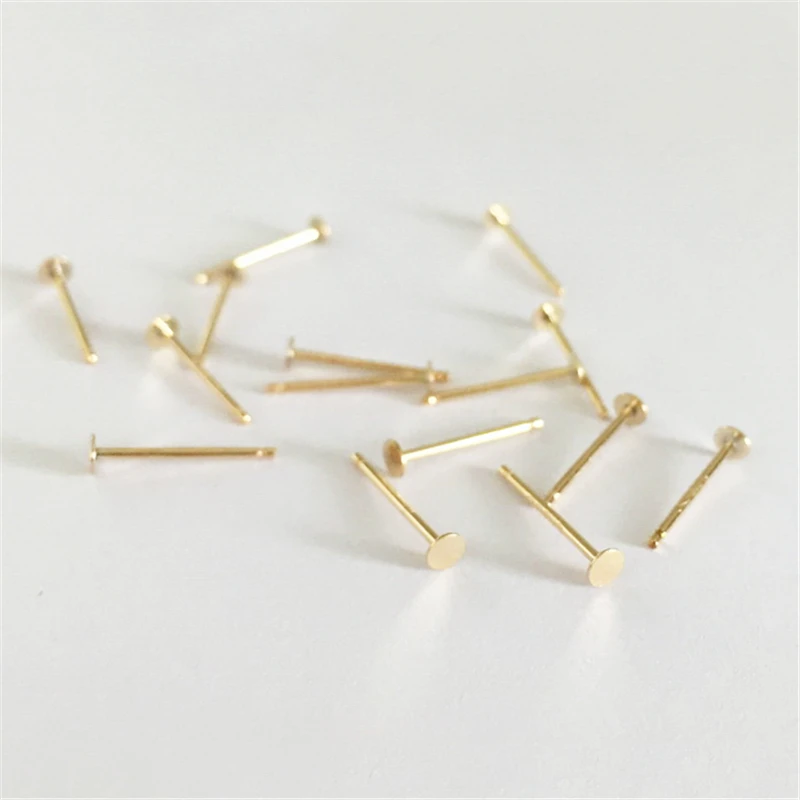 14K Gold Gefüllt 3MM/4MM Münze Ohrringe Gold Schmuck Gold Gefüllt Stud Ohrringe Brincos Pendientes Ohrringe boho Frauen Ohrringe – Detail 11