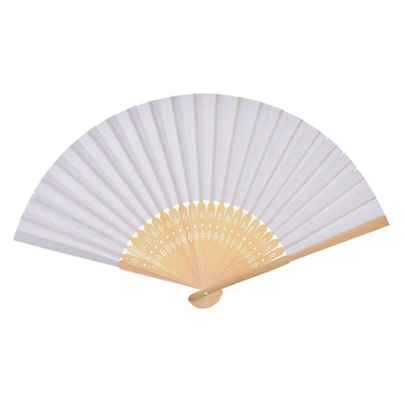 DIY Wedding Hand Fans 50 Pcs/lot White Portable Fan Wedding Gift for Guest Decoration Crafts Home Decor Garden