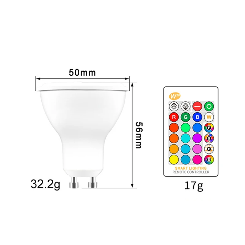 GU10 E27 RGB Светодиодная лампа Точечный светильник 5 Вт 85 265 в 110 В 220 теплая белая