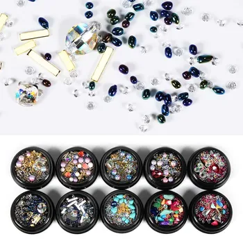 

Mixed Color Nail Art Chameleon Stone Nail Rhinestone Small Irregular Beads Manicure 3D Nail Art Decoration In Wheel Accessories