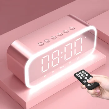 

Mini Alarm Clock Bluetooth Small Speaker Portable Mini 3D Surround Large Volume Speaker Card Player