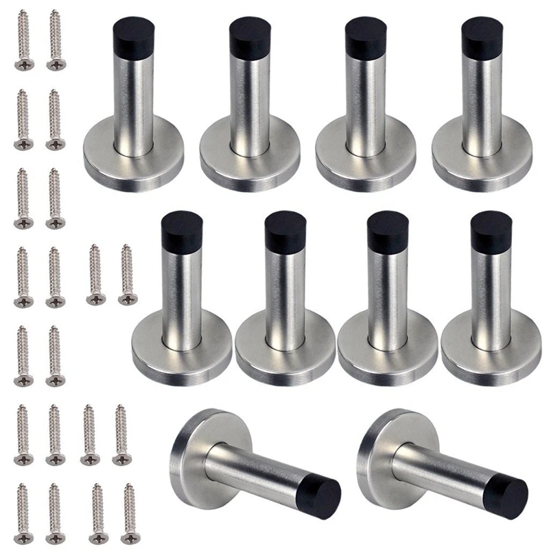 Дверной стопор из нержавеющей стали со звукопоглощающим резиновым бампером-настенный дверной стоп, современный безопасный дверной держатель 3,5 дюйма