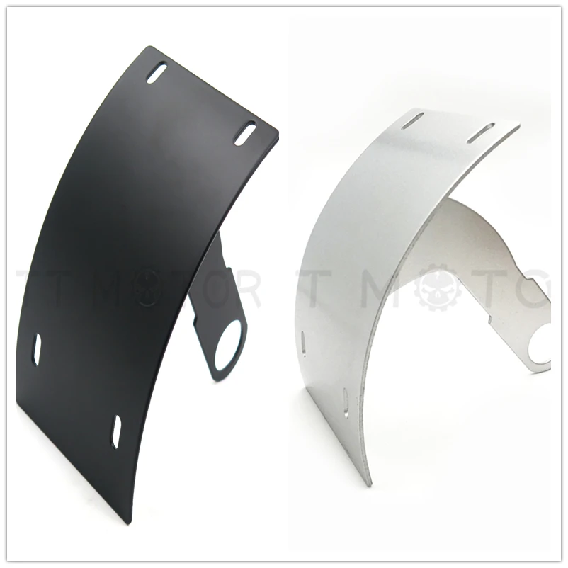 

Aftermarket free shipping motorcyel parts Curved License Plate Relocator Frame Bracket Mount Tag Holder For 1" axle black