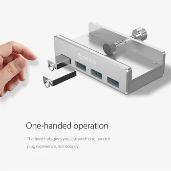 

Aluminum 4 Ports USB 3.0 HUB High Speed USB Splitter Adapter Clip-type HUB for Desktop Laptop Clip Range 10-32mm MH4PU