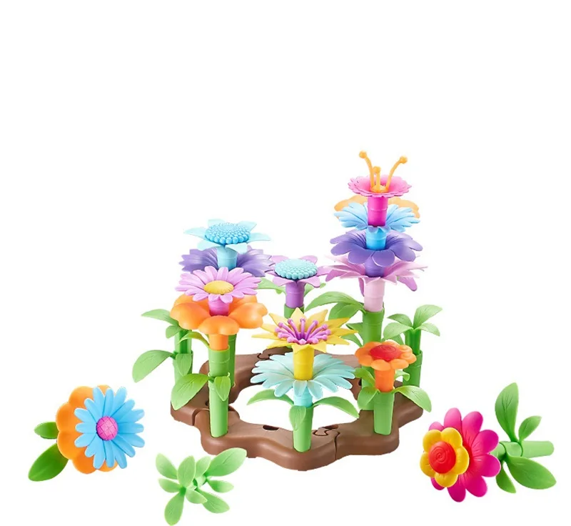 DIY Dream Garden Series Girls Flower Interconnecting Blocks Toys Educational Assembly Blocks Christmas birthday gifts