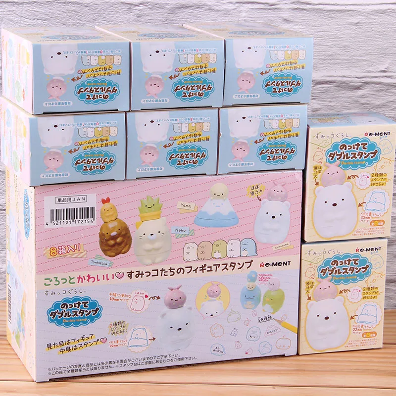 Двойной штамп Sumikko Gurashi Yama Shirokuma Неко тонкацу ПВХ Коллекционная Экшн фигурки аниме мультфильм ModelToy 8 шт./компл