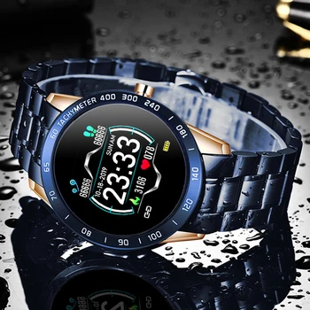 LIGE New Smart Watch HerrenHerzfrequenz-Blutdruckmessgerät Sport Multifunktionsmodus Fitness Tracker Wasserdichte Smartwatch+Box