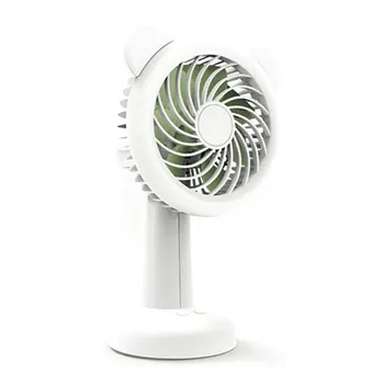 

Desktop Fan Head Small Fan Desktop Hand-Held Three-Speed Lamp Portable Fan Cartoon Small Table Fan With Led Table Lamp