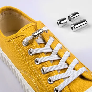 

1 Pair No Tie Shoelaces Flat Casual Elastic Shoe Laces Kids Adults Unisex Sneakers 12 Colors Quick Lazy Metal Lock Shoestrings