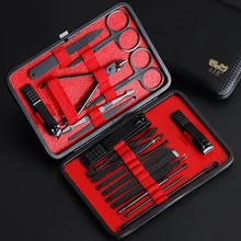 18 шт Нержавеющая сталь маникюрный набор для ногтей искусство маникюра кусачки для педикюра крюк Golden Eagle Пинцет Ножи ножницы Красота инструменты