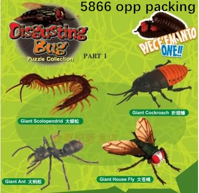 4D стерео сборка игрушечное яйцо динозавра биологическая модель насекомого стрекозы Кузнечик Mantis ОСА ПВХ фигурки - Цвет: 5866 opp  A set