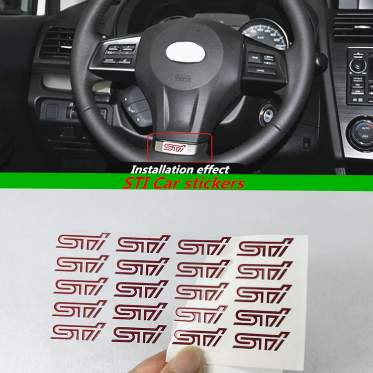 

Car Styling STI Decorative Badge Car Key Dashboard Steering Wheel Stickers for SUBARU Outback Impreza Legacy XV BRZ Accessories