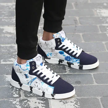 

2019 spring new men's shoes couple shoes high to help XL sports breathable men's shoes