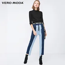 Vero Moda Новые поступления уличный стиль женские сплайсированные Высокая талия укороченные джинсы | 318449530