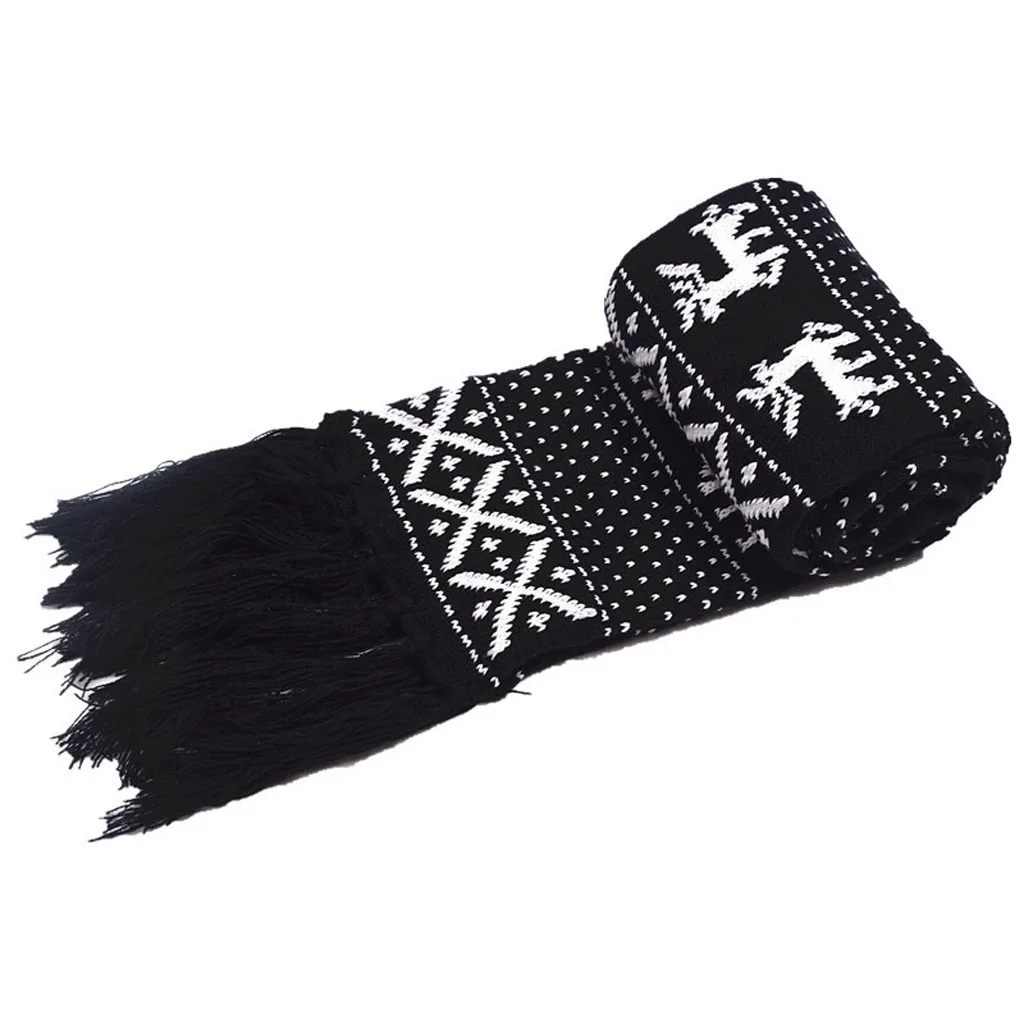 Женский шарф, модный, Рождественский, праздничный, зимний, с принтом оленя, теплый шарф, снежный хлопья, высокое качество, шарф для женщин,#4