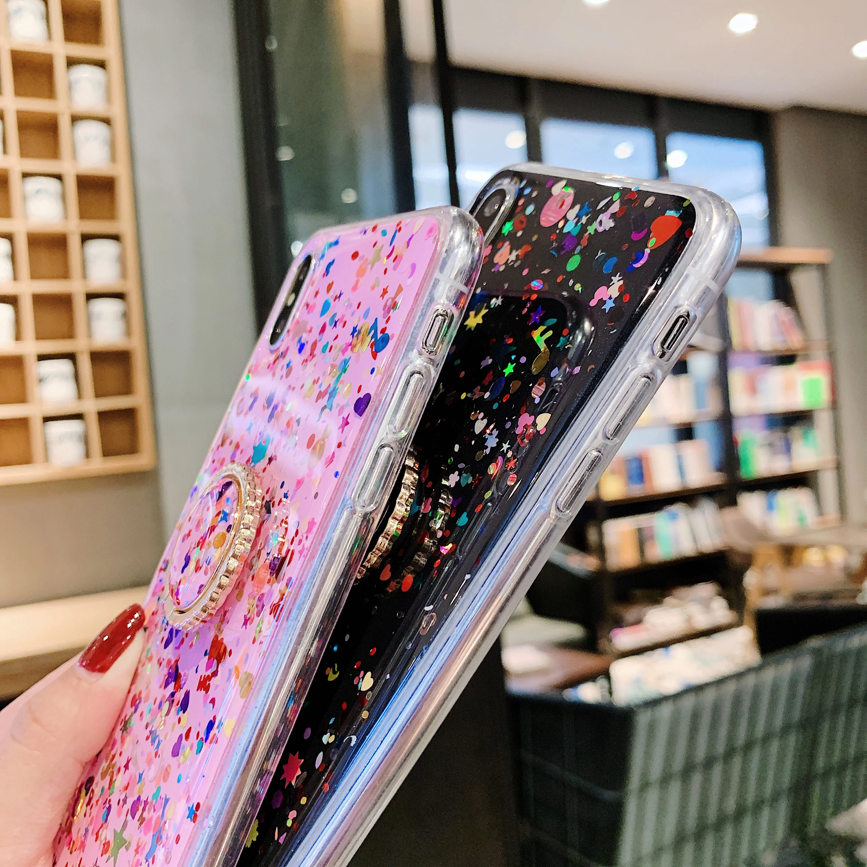 Блестящее кольцо с блестками для huawei P30 Pro, чехол для huawei P20 Lite mate 20 pro Y9 Y7 Honor 20 Pro10I, задняя крышка для телефона